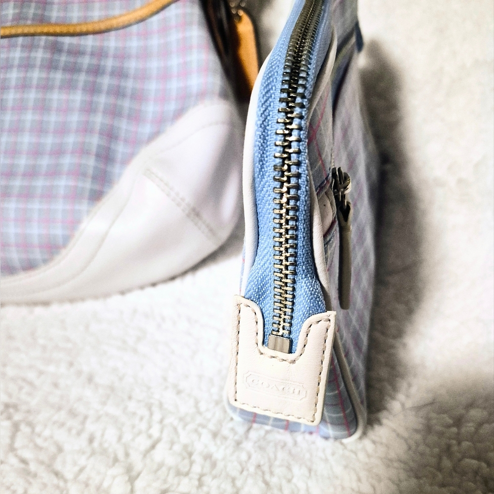 COACH: Plaid Hobo Bag and Matching Cosmetic Bag Set - Picture 11 of 12